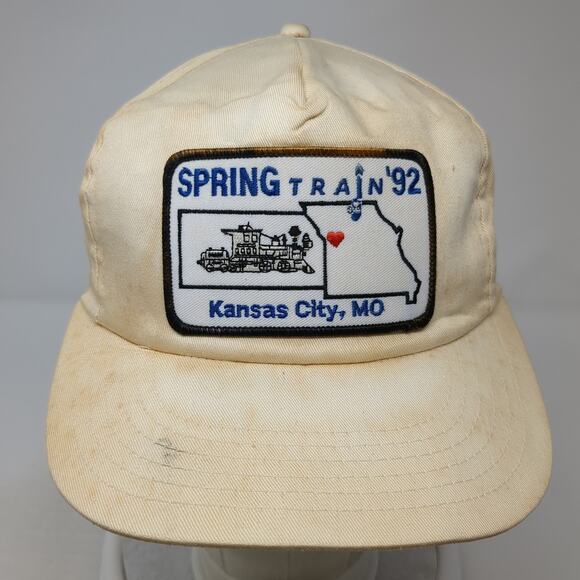 Spring Train 92 Kansas City MO Toddler Snapback Cap Beige One Size Vintage - Picture 2 of 9